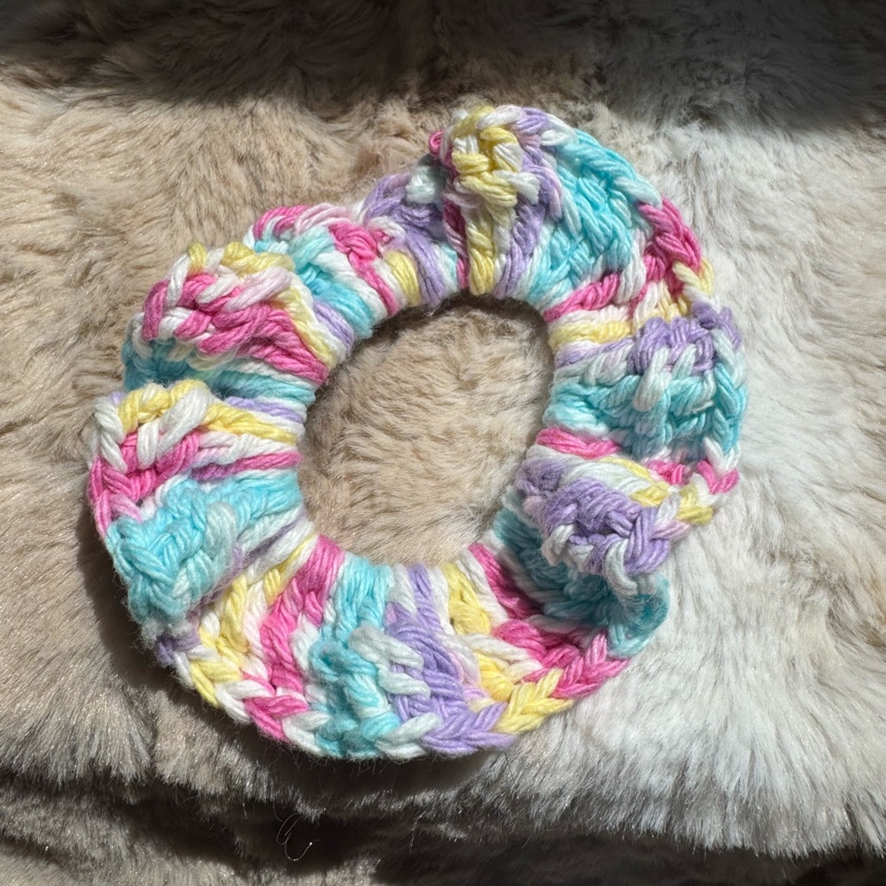 Multicolor Cotton Crocheted Hair Scrunchie